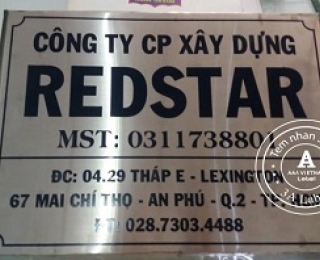 Địa chỉ làm nhãn kim loại giá cực rẻ, miễn phí thiết kế toàn tập